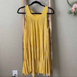 EUC 3BN Boho yellow sleeveless tunic dress
